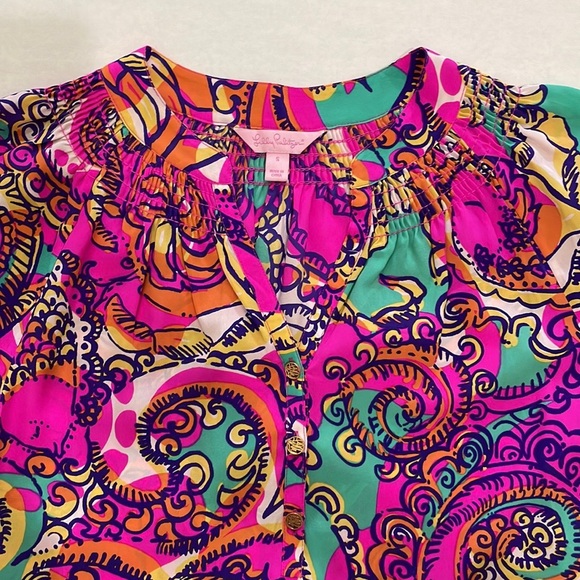 Lilly Pulitzer EUC Elsa Silk Blouse *Rare Print - Picture 5 of 12